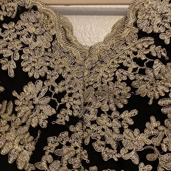Black and Gold Party Dress Size Large - Picture 6 of 9
